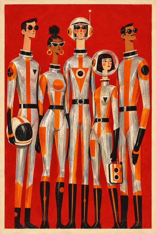 Quirky Elongated Indie Group Portraits