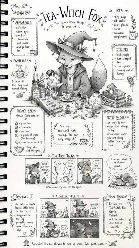 Whimsical Illustrated Diary Pages