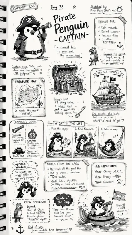 Whimsical Illustrated Diary Pages