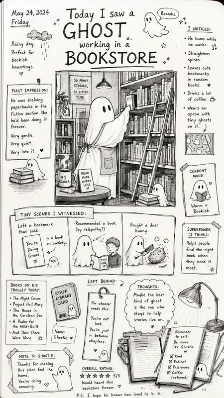 Whimsical Illustrated Diary Pages