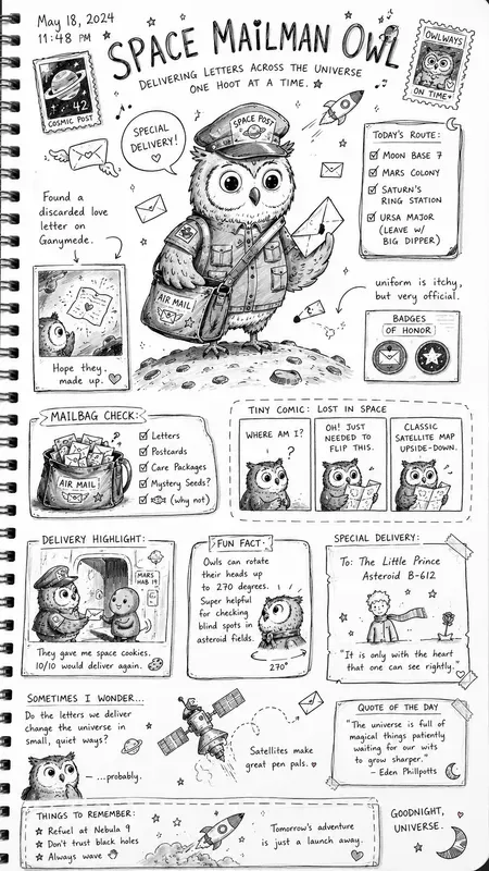 Whimsical Illustrated Diary Pages
