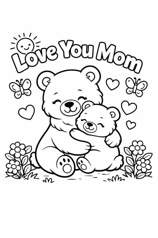 Cute Mothers Day Coloring Pages