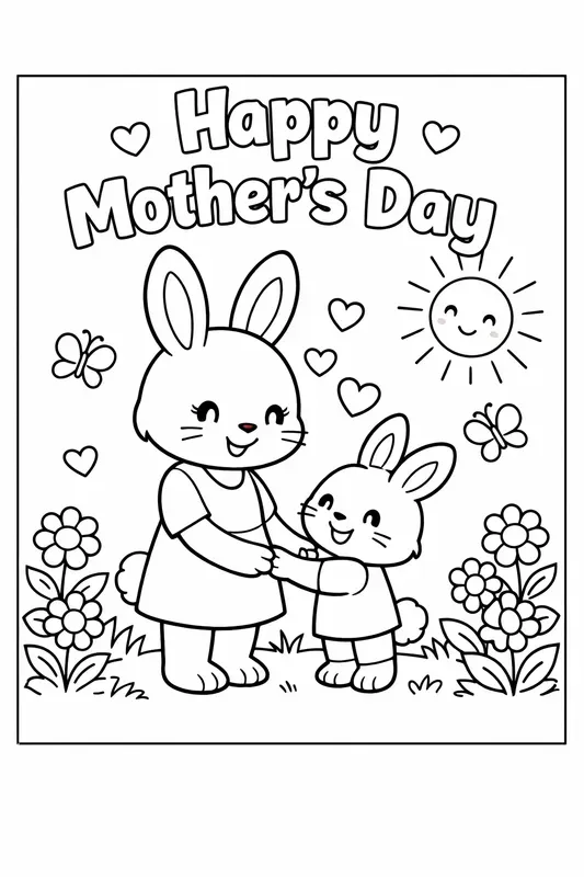 Cute Mothers Day Coloring Pages