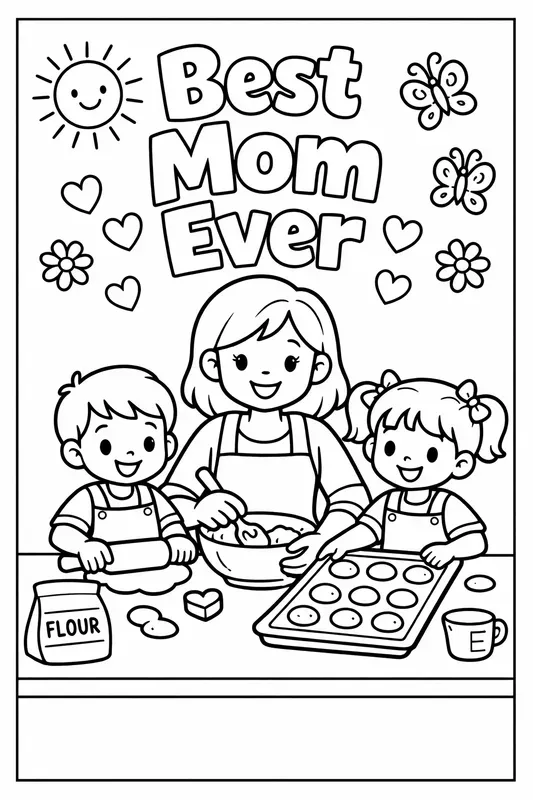 Cute Mothers Day Coloring Pages