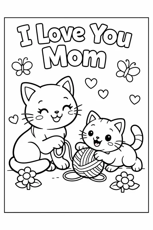 Cute Mothers Day Coloring Pages