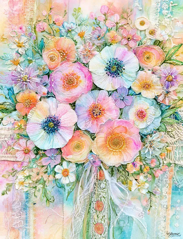 Boho Hippie Wedding Junk Journal Art