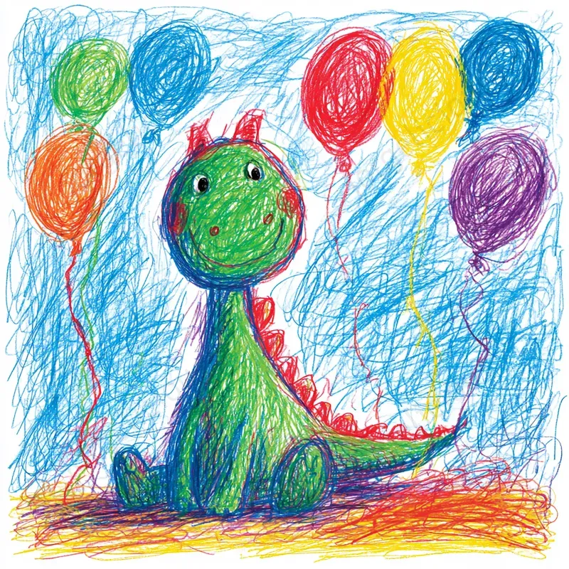 Children Crayon Storybook Art