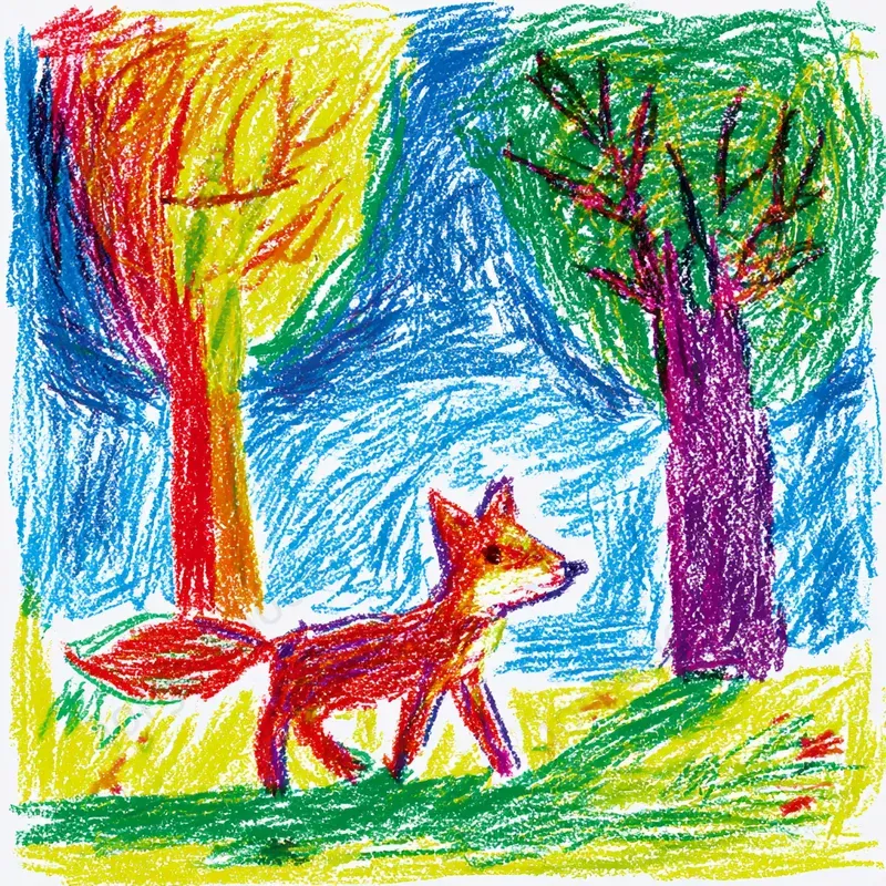 Children Crayon Storybook Art
