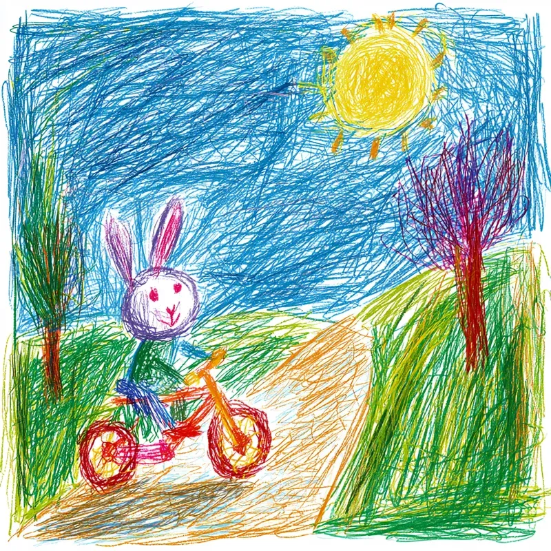 Children Crayon Storybook Art