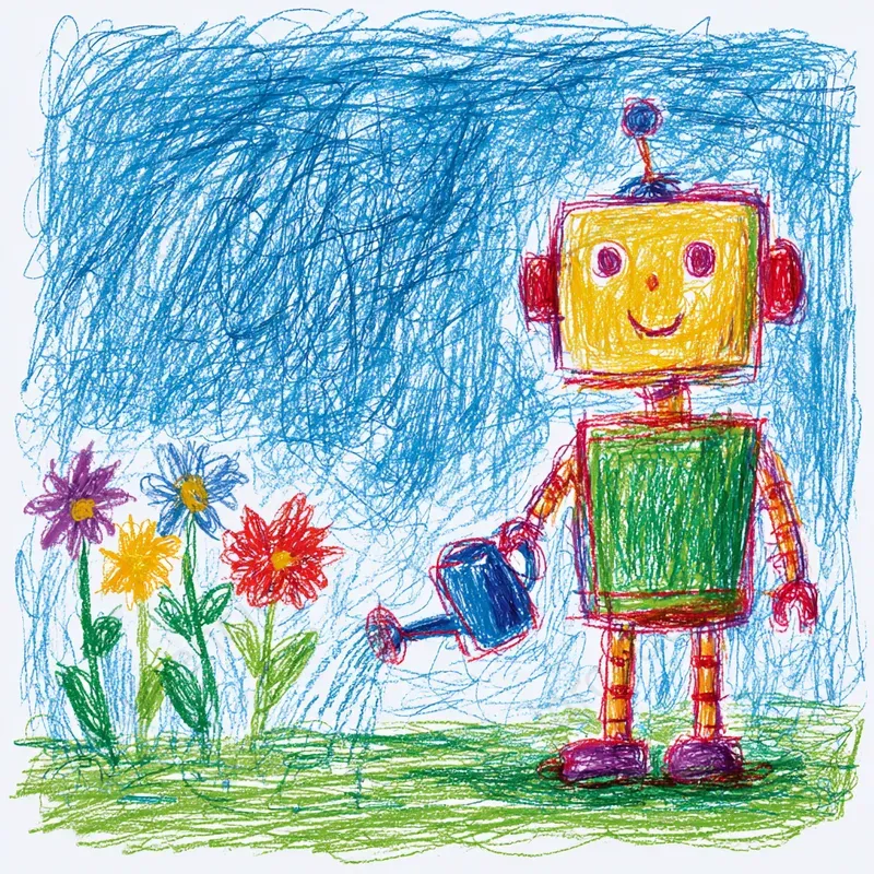 Children Crayon Storybook Art