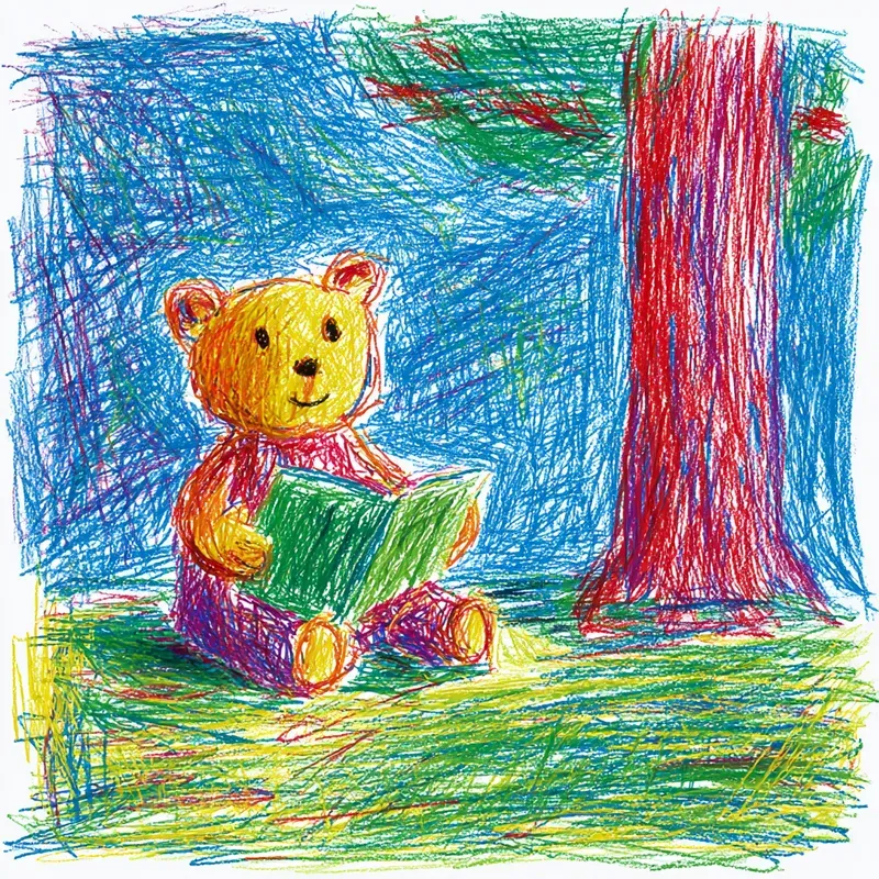 Children Crayon Storybook Art