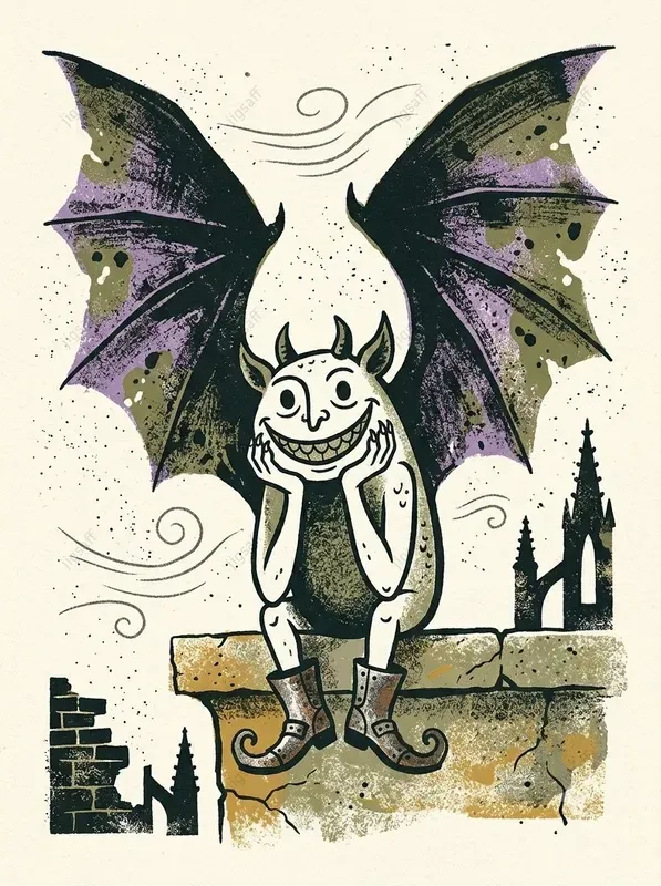 Vintage Halloween Printmaking Art