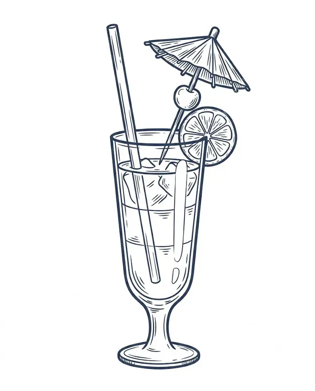 Vintage Beach Line Art Icons