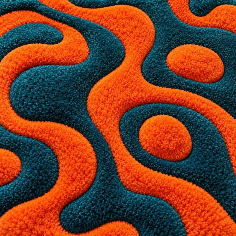 Retro Groovy Tufted Rug Design Assets
