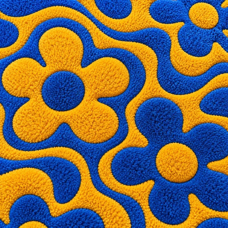 Retro Groovy Tufted Rug Design Assets