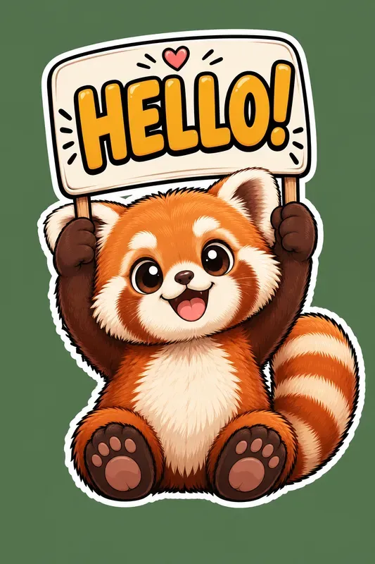 Cute Kawaii Hi Animal Stickers