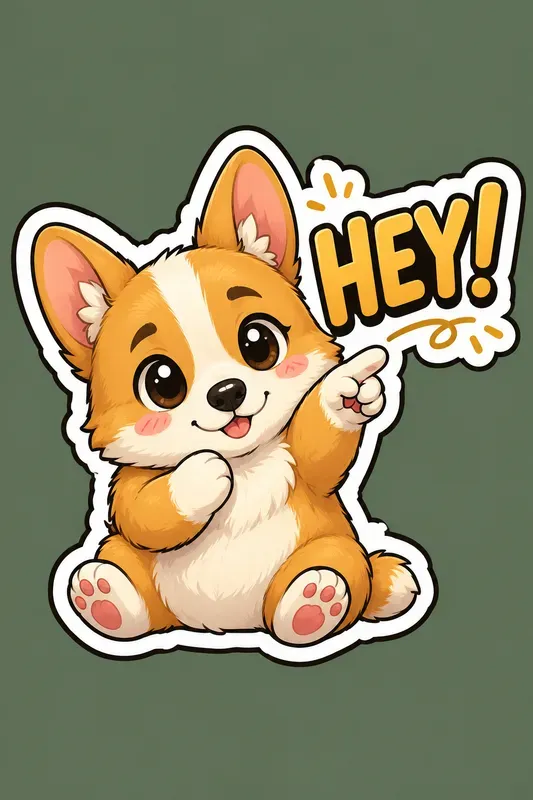 Cute Kawaii Hi Animal Stickers