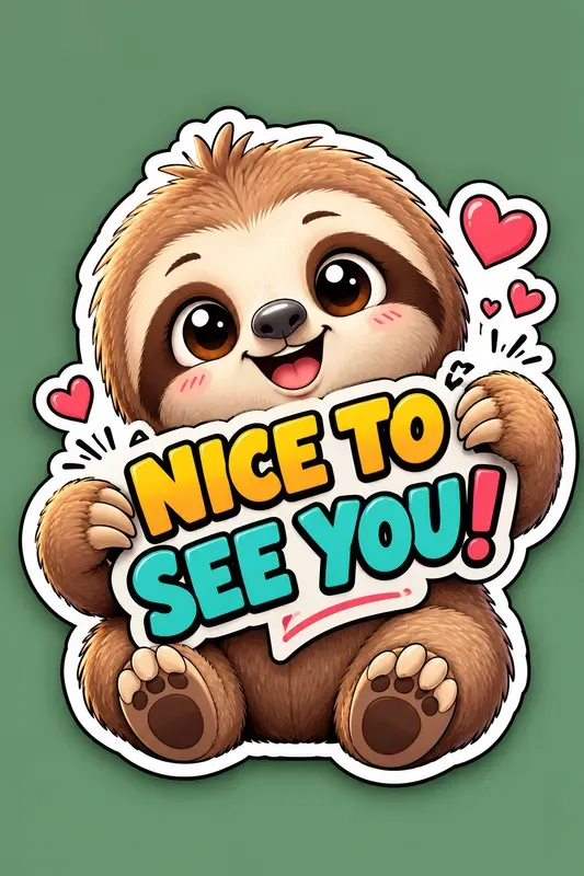 Cute Kawaii Hi Animal Stickers