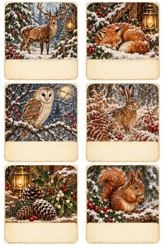 Christmas Junk Journal Cards
