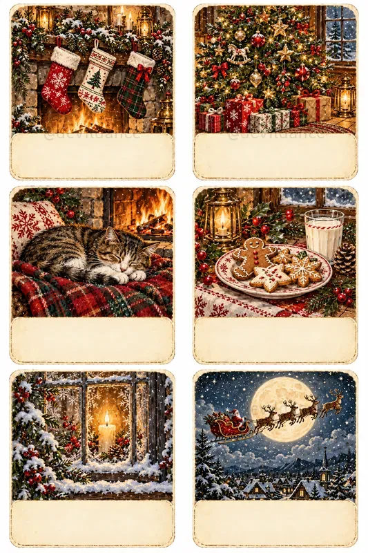 Christmas Junk Journal Cards