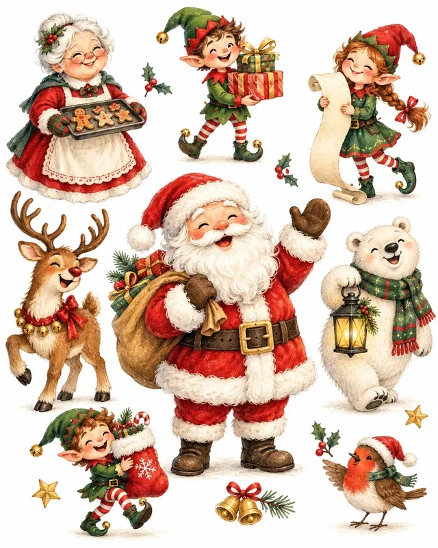 Christmas Clipart Whimsical Handmade