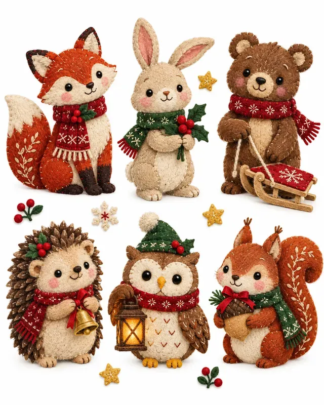 Christmas Clipart Whimsical Handmade