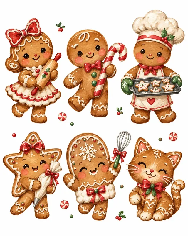 Christmas Clipart Whimsical Handmade
