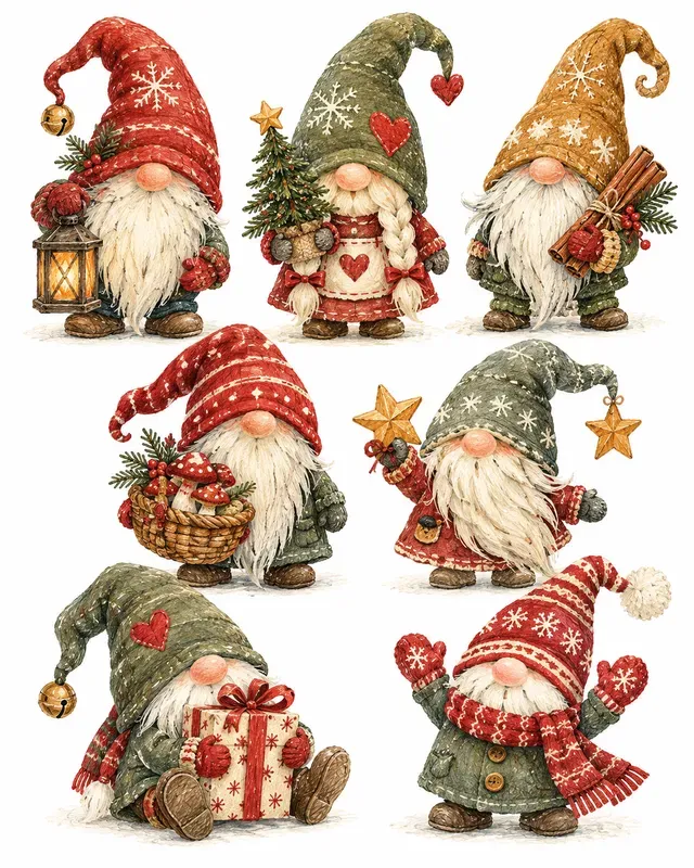Christmas Clipart Whimsical Handmade