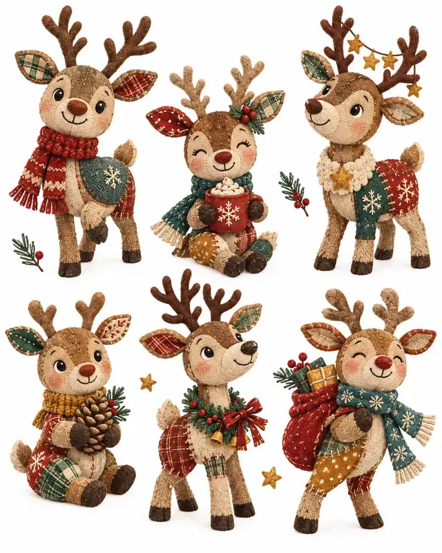 Christmas Clipart Whimsical Handmade