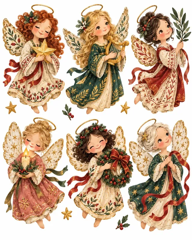 Christmas Clipart Whimsical Handmade