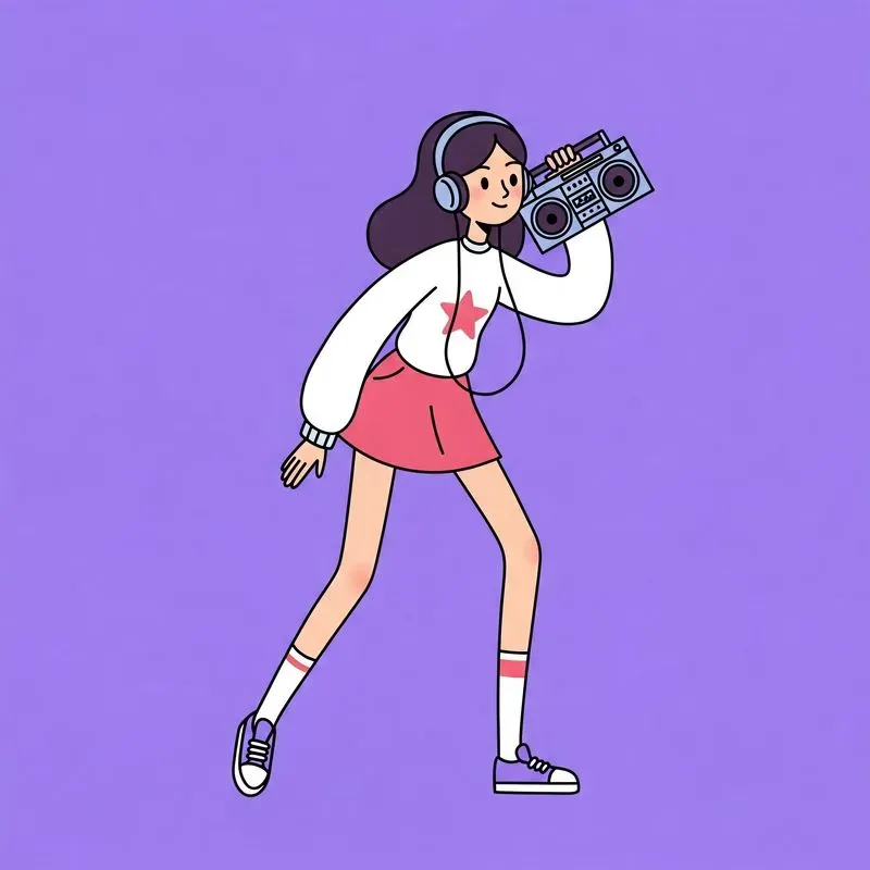 Vibrant Teen Line Art Characters