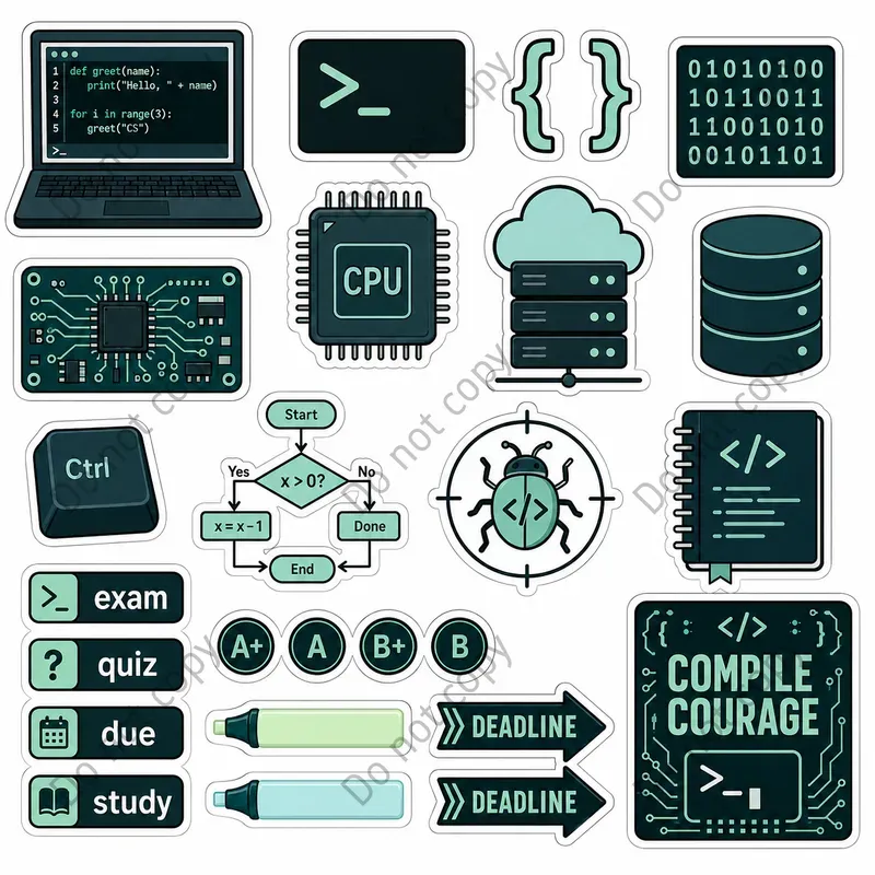 Study Planner Sticker Sheets