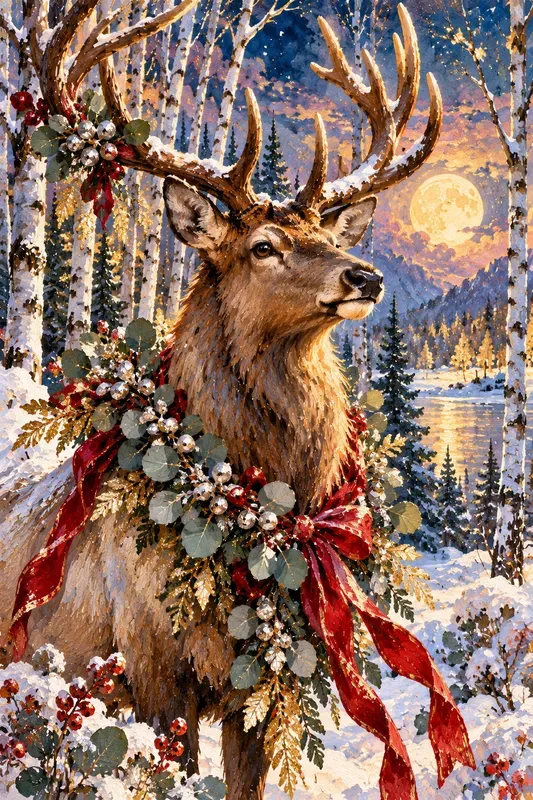 Luxury Christmas Gouache Card Art Pods