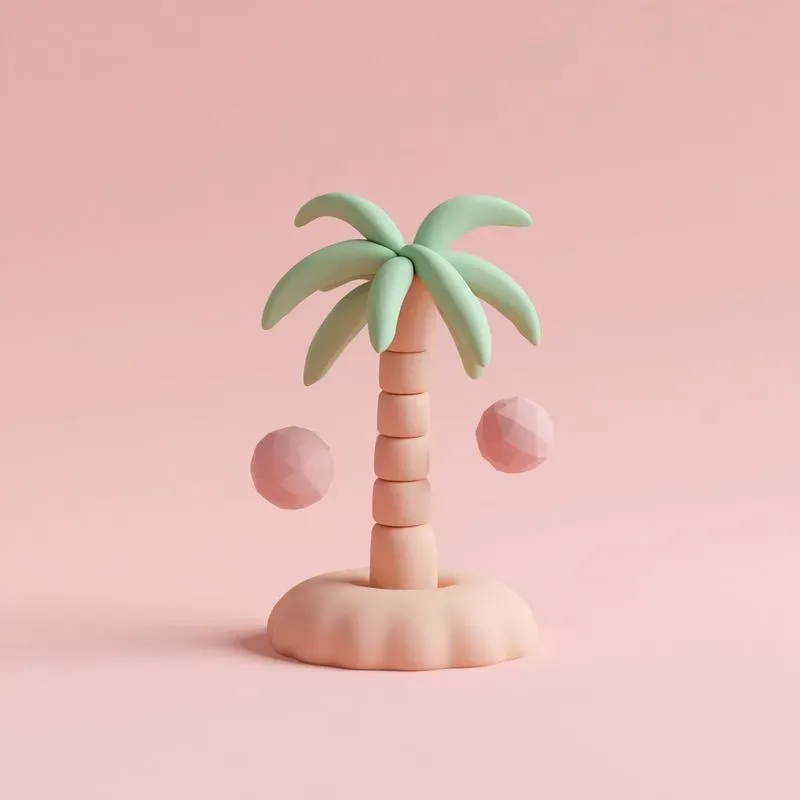 3D Minimalist Clay Travel App Icons