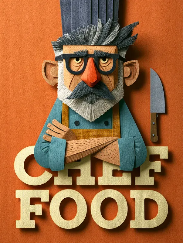 Orange Paper Cutout Art