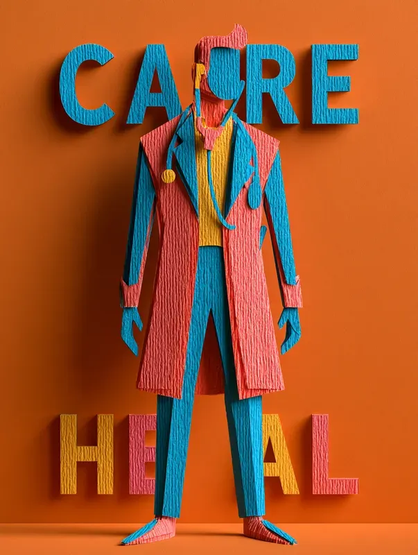 Orange Paper Cutout Art