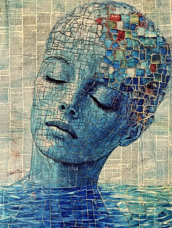 Artistic Collages Of Newspaper And Glass