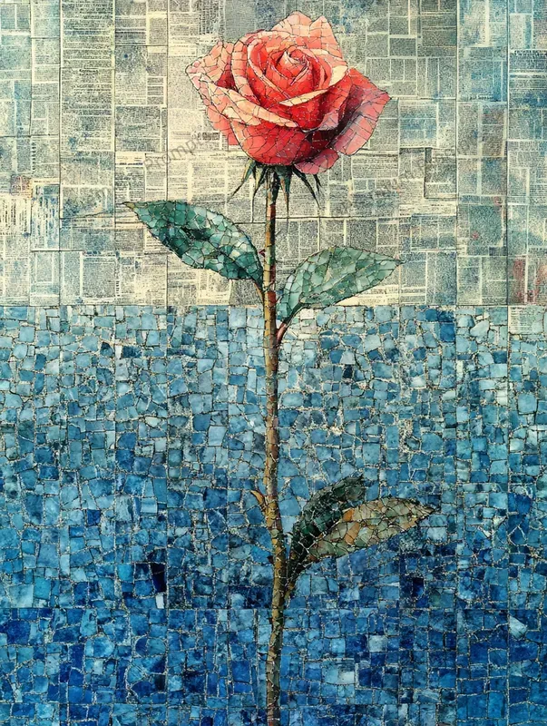 Artistic Collages Of Newspaper And Glass