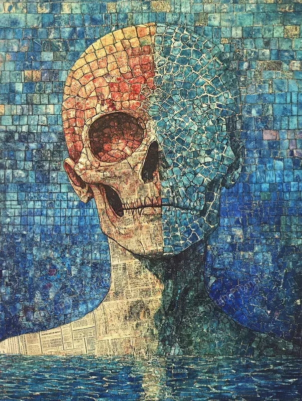 Artistic Collages Of Newspaper And Glass