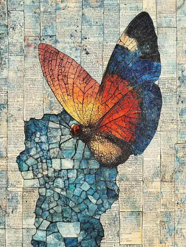 Artistic Collages Of Newspaper And Glass