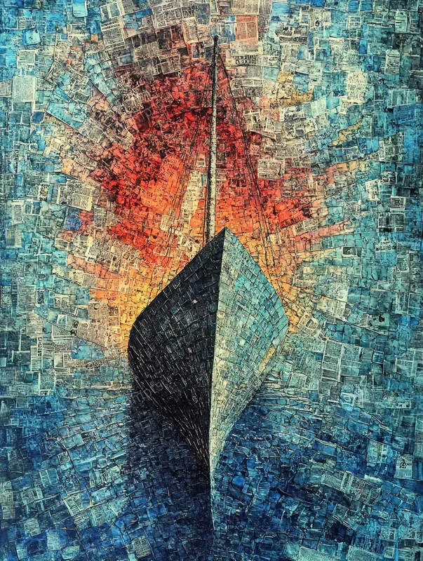 Artistic Collages Of Newspaper And Glass