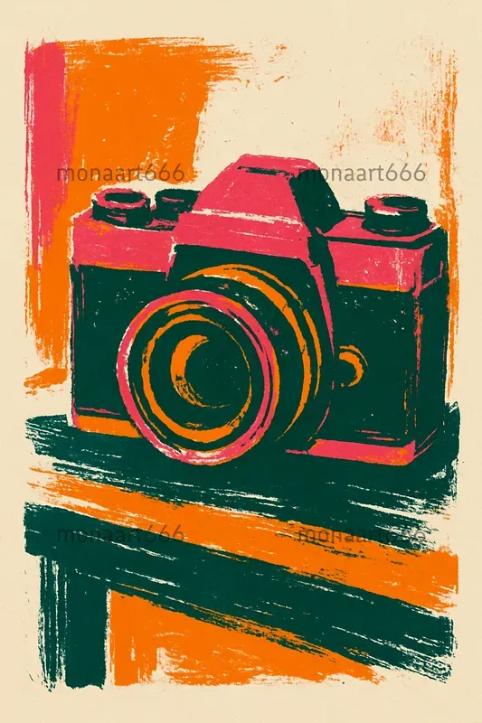 Vibrant Risobrush Color Block Art