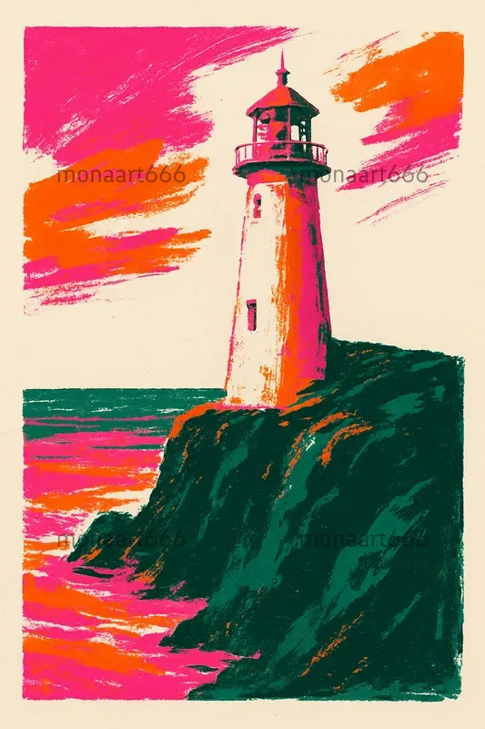 Vibrant Risobrush Color Block Art