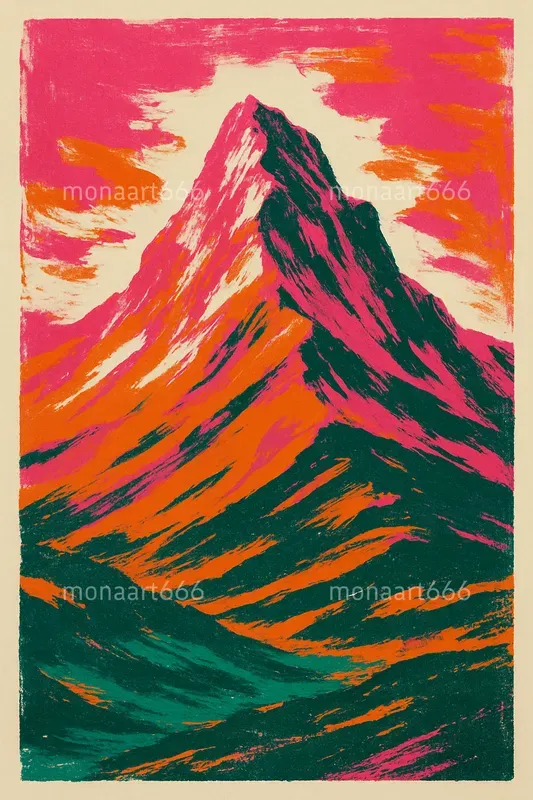 Vibrant Risobrush Color Block Art