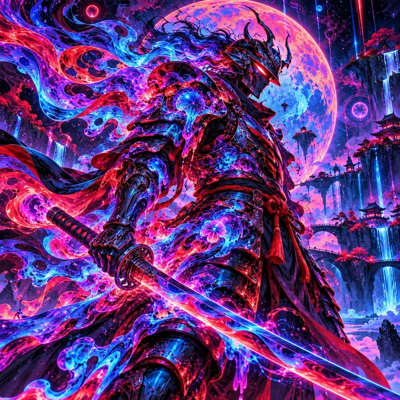 Psychedelic Neon Hero Art