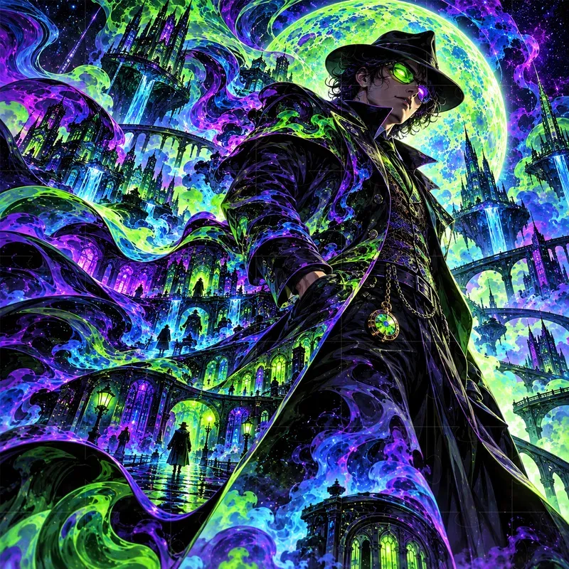 Psychedelic Neon Hero Art