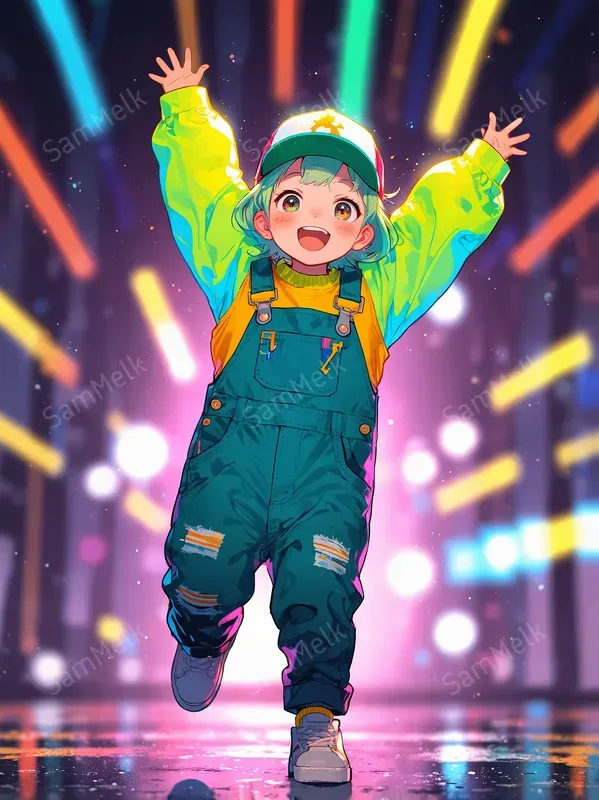 Stylish Neon Anime Portraits