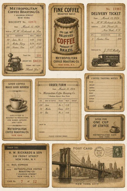 Vintage Coffee Junk Journal Ephemera