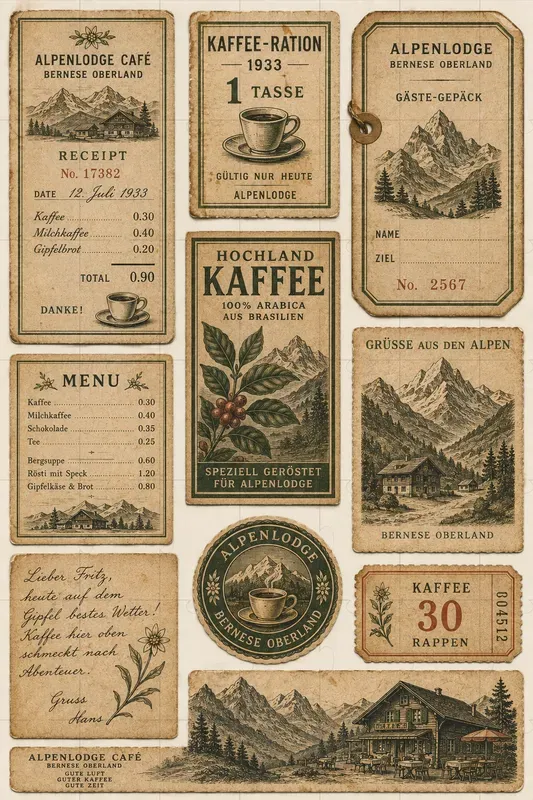 Vintage Coffee Junk Journal Ephemera