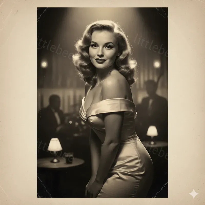 Retro Noir Pinup Glam Women 1950s